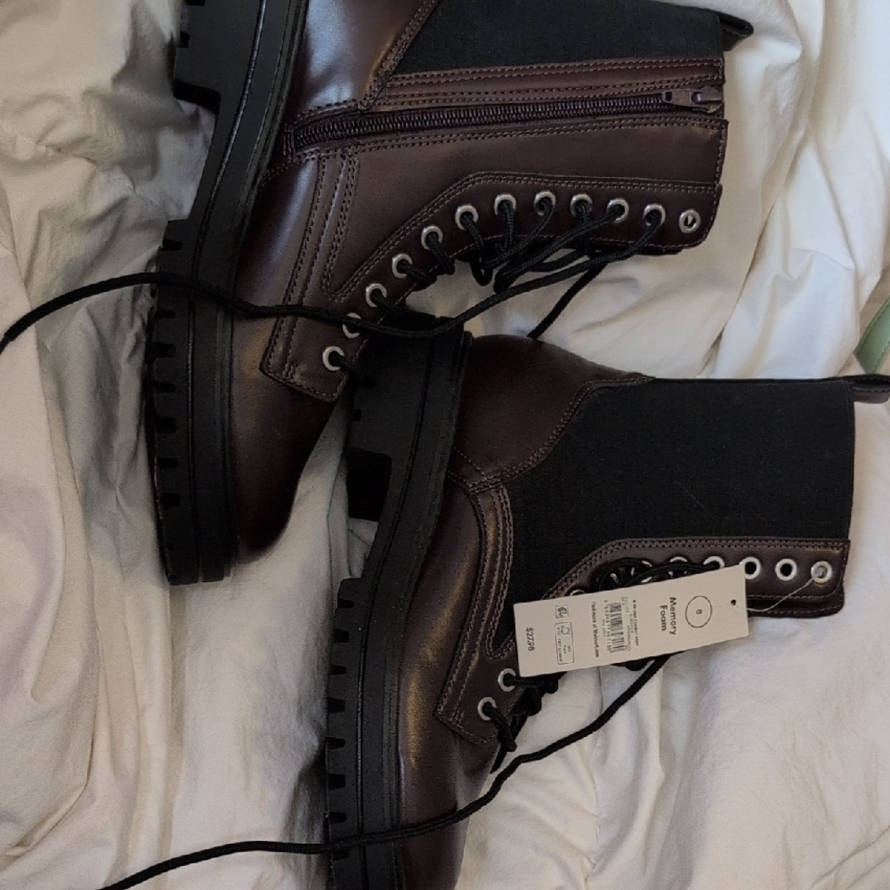 No Boundaries Dark Burgundy? Combat Boots Women's